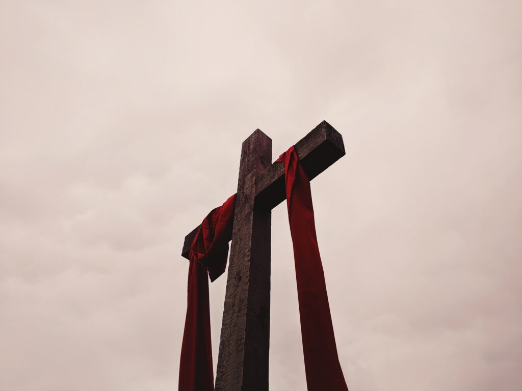 cross with fabric